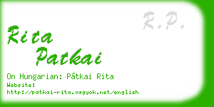 rita patkai business card